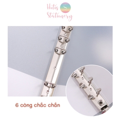 [HOTIS] Color Binder - Bìa còng nâu/ đen/ trắng - A6/ A5/ B5/ A4 (Không kèm giấy)