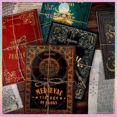 [HOTIS] Giấy nền phong cách trung cổ Medieval Vintage of Books - Tệp 10 tờ - Kích thước 13x18.4cm