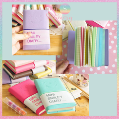 [HOTIS] Sổ tay MINI SMILEY DIARY bìa da nhiều màu - Khổ 7.7x12.7cm - 192 trang