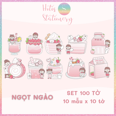 [HOTIS] Set 100 tờ giấy ghi chú MUYU hoạt hình dễ thương, không keo dính
