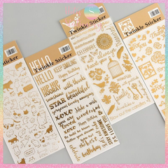 [HOTIS] Twinkle sticker vintage, nhãn dán ánh vàng lấp lánh, phong cách cổ điển