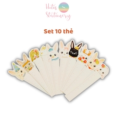 [HOTIS] Bookmark thước kẻ đánh dấu sách hình thỏ kawaii - Hộp 30 thẻ, có tách set lẻ