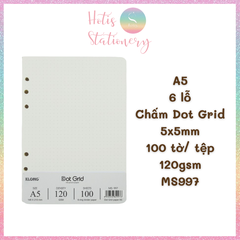 [HOTIS] Ruột sổ còng, tệp 100 tờ giấy refill binder KLong A5/B5/A4