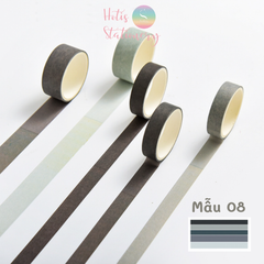 Hộp 5 cuộn washi tape màu trơn dài 2m