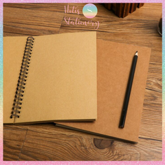 [HOTIS] Sổ lò xo bìa cứng kraft nâu đen - Khổ B5/ A5/ 32K - 50 tờ - 80gsm