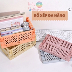 Rổ xếp đựng đồ dùng học tập, mỹ phẩm đa năng - Cỡ lớn 25.5x15x9.7cm Hotis Stationery