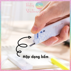 [HOTIS] Ruột bút chì bấm kim Deli ngòi 0.5/ 0.7mm HB dạng hộp bấm hoa anh đào