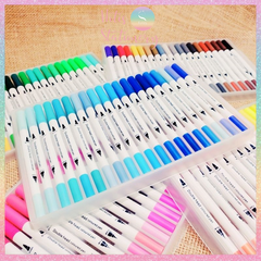 [HOTIS] Bút lông hai đầu tô màu vẽ tranh gốc nước viết calligraphy Double Head- Bộ 60/80/100/120 màu