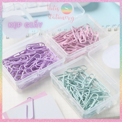[HOTIS] Kẹp giấy kim loại màu Macaron Paper Clip kẹp bướm giữ tài liệu