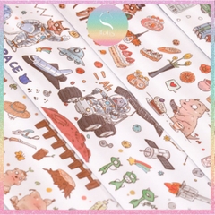 [HOTIS] Sticker hoạt hình sinh hoạt cuộc sống hàng ngày Simple Life