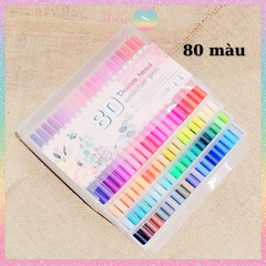 [HOTIS] Bút lông hai đầu tô màu vẽ tranh gốc nước viết calligraphy Double Head- Bộ 60/80/100/120 màu