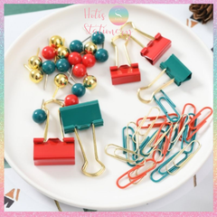 [HOTIS] Bộ Quà tặng VPP Giáng Sinh - Combo kẹp giấy, kẹp bướm, đinh ghim, nam châm, đồ bấm kim và kim bấm