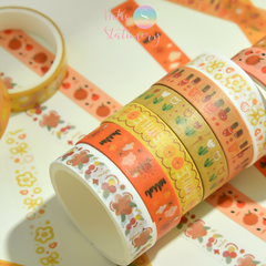 [HOTIS] Hộp 5 cuộn washi tape có hoa văn đa dạng - Rộng 1cm, Dài 2m