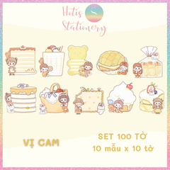 [HOTIS] Set 100 tờ giấy ghi chú MUYU hoạt hình dễ thương, không keo dính