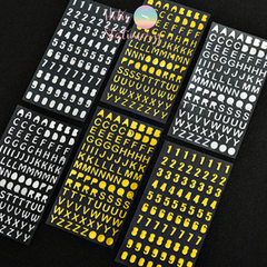 Sticker nhãn dán chữ số PET ánh kim trang trí sổ