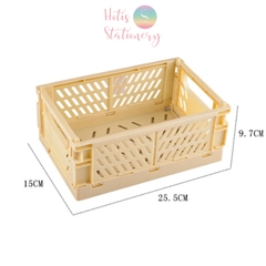 Rổ xếp đựng đồ dùng học tập, mỹ phẩm đa năng - Cỡ lớn 25.5x15x9.7cm Hotis Stationery