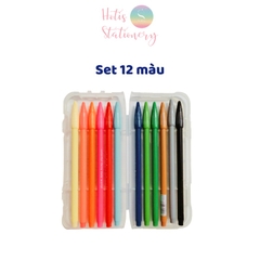 [HOTIS] Set 12/24 Bút màu, bút line 38 màu ngòi 0.3mm Colorful Fairy Tale World