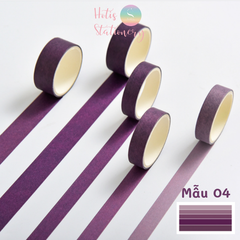 Hộp 5 cuộn washi tape màu trơn dài 2m