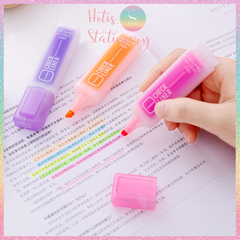 [HOTIS] Set 6 bút highlight dạ quang Check Liner dung lượng lớn - 6 màu