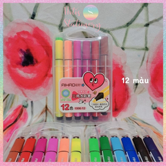 [HOTIS] Bút lông tô màu AIHAO color pen vẽ tranh gốc nước - Bộ 12/18/24/36 màu