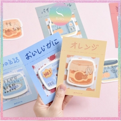 Set 30 tờ giấy note Hotis, giấy ghi chú in hình thực phẩm đóng hộp có keo dán