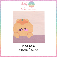 [HOTIS] [16 MẪU] Tệp 80 tờ giấy ghi chú tranh phong cảnh, giấy note hình thú đáng yêu - 8x8cm