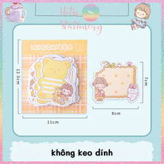 [HOTIS] Set 100 tờ giấy ghi chú MUYU hoạt hình dễ thương, không keo dính