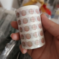 [HOTIS] Cuộn sticker chấm tròn kẻ sọc phối màu, cuộn dài 3m trang trí sổ, bullet journal