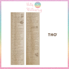 [HOTIS] Cuộn băng dán washi tape retro Âu Mỹ trang trí sổ, bullet journal - Dài 3m, Rộng 5cm