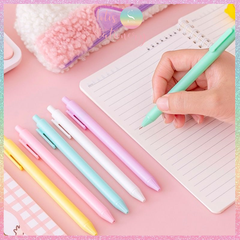 [HOTIS] Bút bi bấm mực đen vỏ màu macaron dễ thương - Ngòi 0.5mm