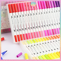 [HOTIS] Bút lông hai đầu tô màu vẽ tranh gốc nước viết calligraphy Double Head- Bộ 12/24/36/48 màu