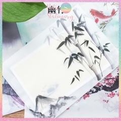 [HOTIS] Phong bì, bìa thư, bì thư giấy can tranh thủy mặc, cổ phong 12.5x17.5cm - Set 5 cái