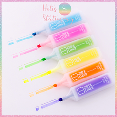 [HOTIS] Set 6 bút highlight dạ quang Check Liner dung lượng lớn - 6 màu