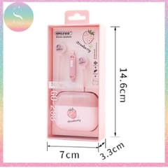 [HOTIS] Tai nghe có mic kèm hộp đựng họa tiết trái cây có 4 màu