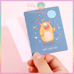 [HOTIS] Thiệp giấy mini gấp gọn kèm bao giấy can - 10 x 8cm - 12 mẫu