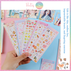 [HOTIS] [17 MẪU] Sticker trang trí card, toploader phong cách Hàn Quốc cán màng lấp lánh