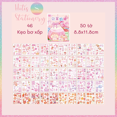 [HOTIS] 50 MẪU - Sticker dán sổ hoạt hình Colorful Dream - 50 tờ/ hộp