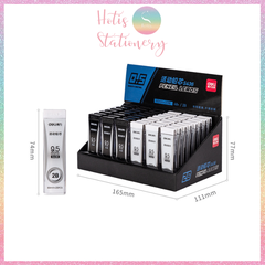 [HOTIS] Ruột bút chì bấm kim Deli ngòi 0.5/ 0.7mm 2B dạng hộp trắng đen nắp trượt