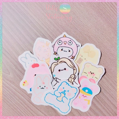 [HOTIS] Set 10 miếng dán Sticker dán mũ bảo hiểm, vali, laptop, điện thoại, 3cm/ cái