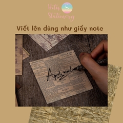 [HOTIS] Set giấy nền retro vintage họa tiết báo cũ chữ Tiếng Anh - 60 tờ