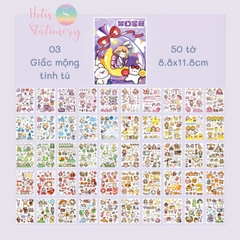 [HOTIS] 50 MẪU - Sticker dán sổ hoạt hình Colorful Dream - 50 tờ/ hộp