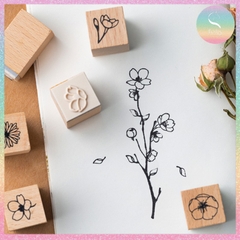 [HOTIS] Bộ 20 con dấu gỗ kết hợp hoa lá cành - Combination Seal