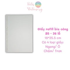 [HOTIS] Giấy refill bìa còng binder notebook A7/ A6/ A5/ B5/ A4
