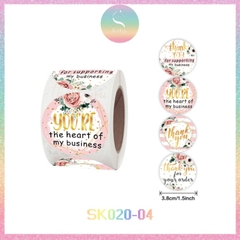 [HOTIS] Sticker Thank You Bigsize, Nhãn dán cám ơn Cỡ lớn 3.8cm/ 5cm - 500 miếng