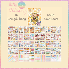 [HOTIS] 50 MẪU - Sticker dán sổ hoạt hình Colorful Dream - 50 tờ/ hộp