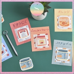 Set 30 tờ giấy note Hotis, giấy ghi chú in hình thực phẩm đóng hộp có keo dán