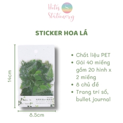[HOTIS] Set 40 sticker thực vật hoa lá trang trí sổ tay/ nhật ký/ sketchbook