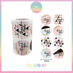 [HOTIS] Sticker Thank You Bigsize, Nhãn dán cám ơn Cỡ lớn 3.8cm/ 5cm - 500 miếng