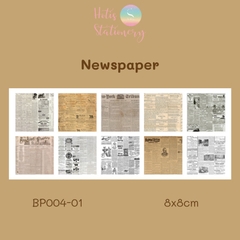 [HOTIS] Set giấy nền retro vintage họa tiết báo cũ chữ Tiếng Anh - 60 tờ