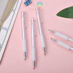 Bút bi đen vỏ trắng trong suốt - Đầu bi 0.5mm